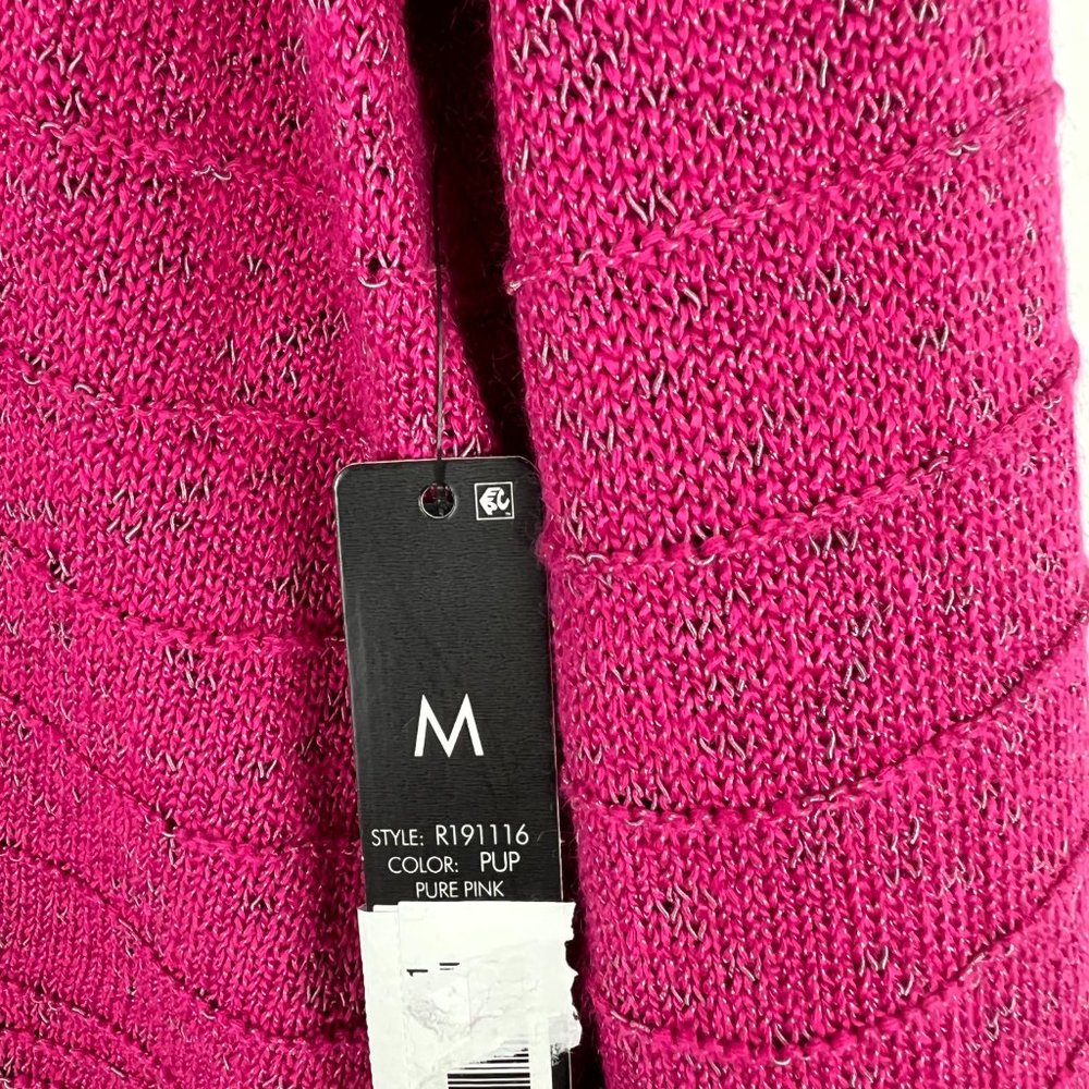 NWT NIC+ZOE Crossstitch Sweater Pink Lace Up Size Medium M NEW - Picture 9 of 13